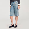 Lirio Distressed Denim Bermuda Shorts Blue Jean