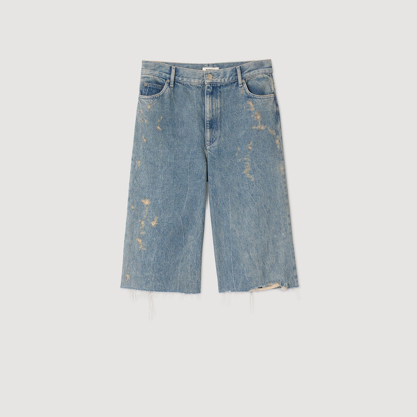 Lirio Distressed Denim Bermuda Shorts Blue Jean