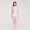 Demilys Sequin Check Tweed Shorts Pink