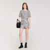 Florent Sequin Houndstooth Tweed Shorts Black / White