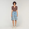 Liorea Embroidered Bermuda Shorts Blue Jean