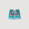 Solane Short Floral Print Shorts Green / Purple