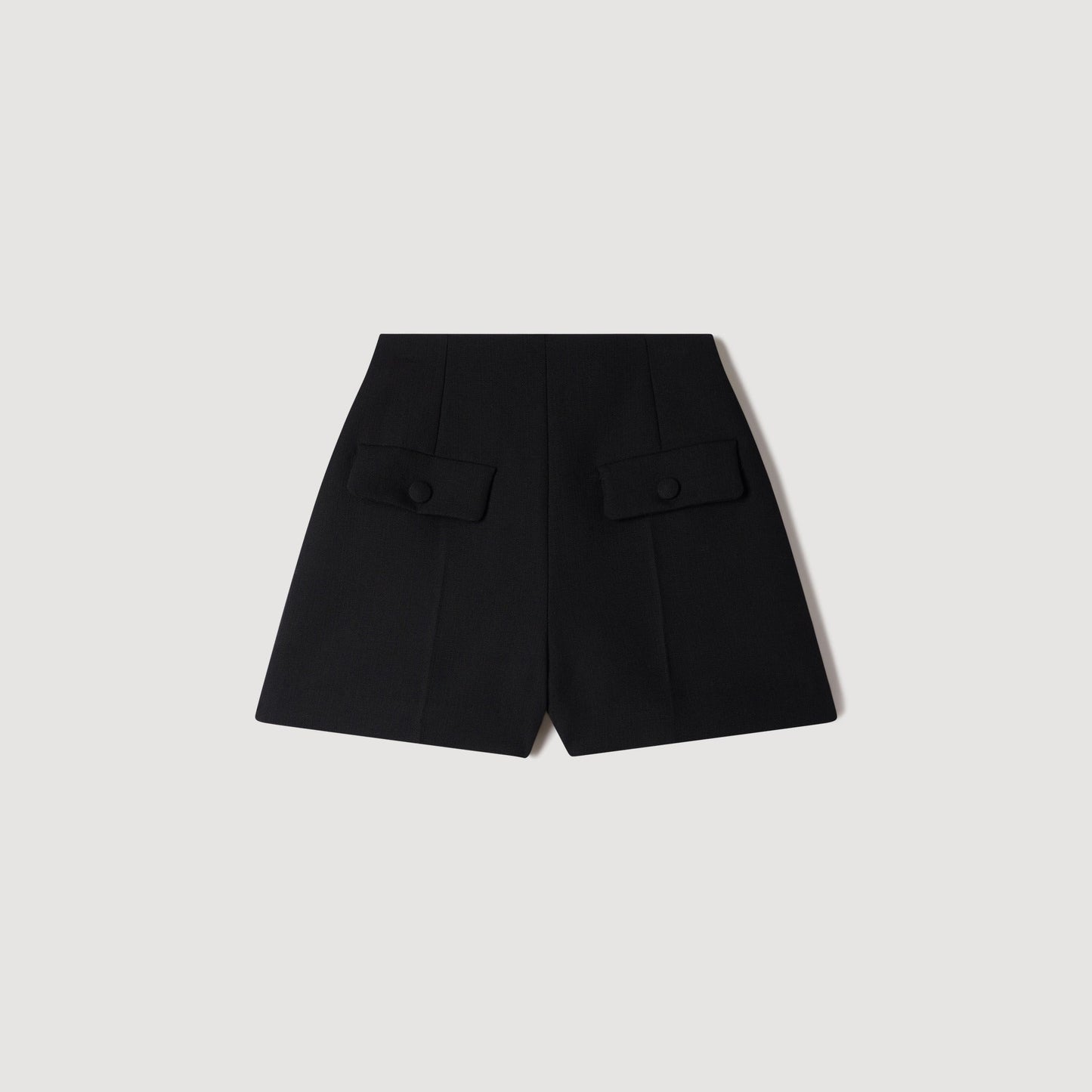 Lavandie High-waisted wool shorts Black