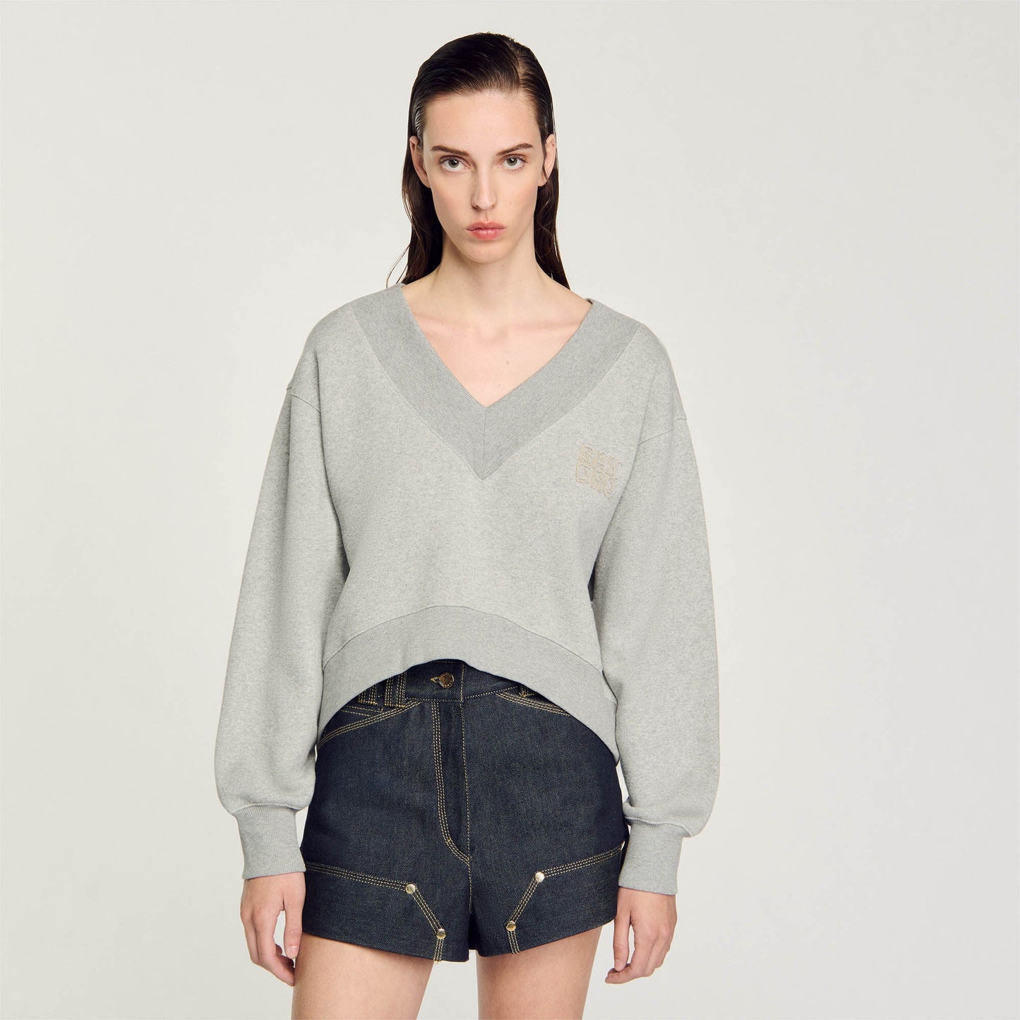 Cropped Sweatshirt Grey