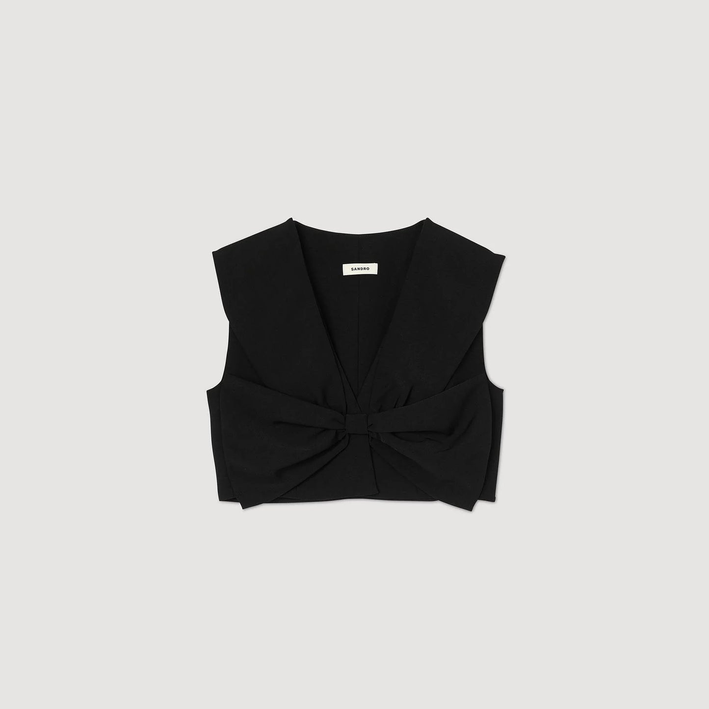 Satin-Effect Crop Top Black