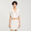 Ruffled Crop Top White