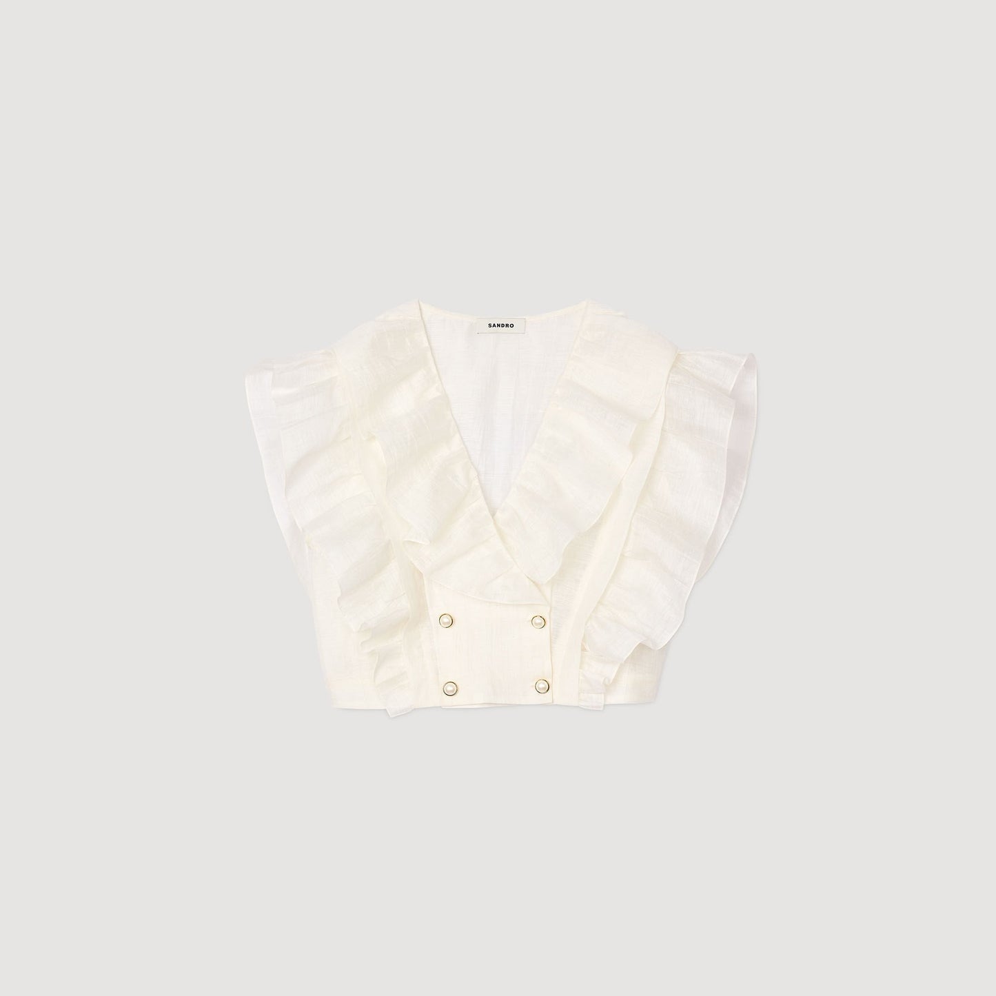 Ruffled Crop Top White