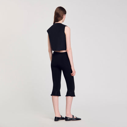 Eilat Pleated Crop Top Black