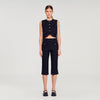 Buttoned Crop Top Black