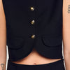 Buttoned Crop Top Black