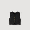 Buttoned Crop Top Black
