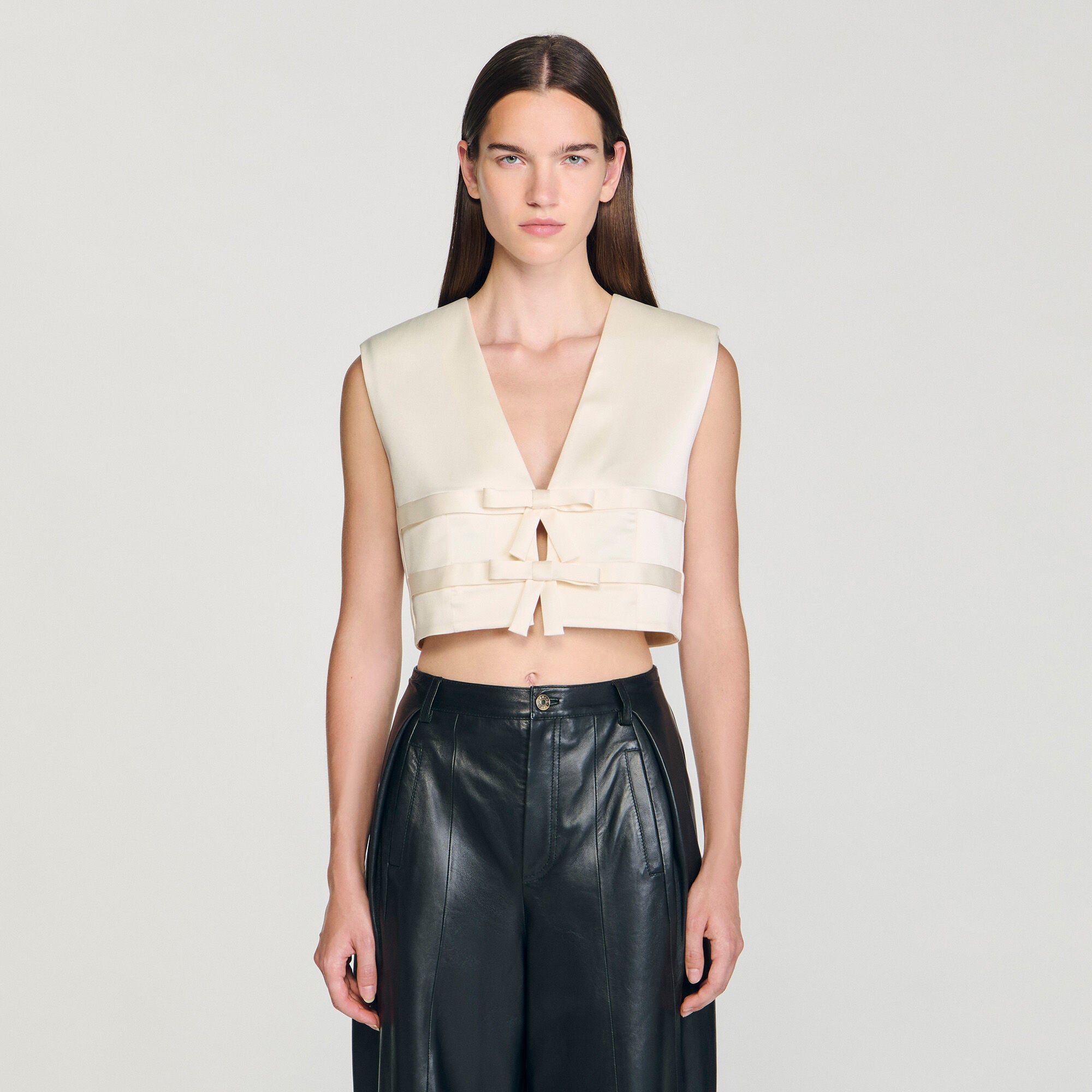 Auteuil Satin Crop Top Ecru