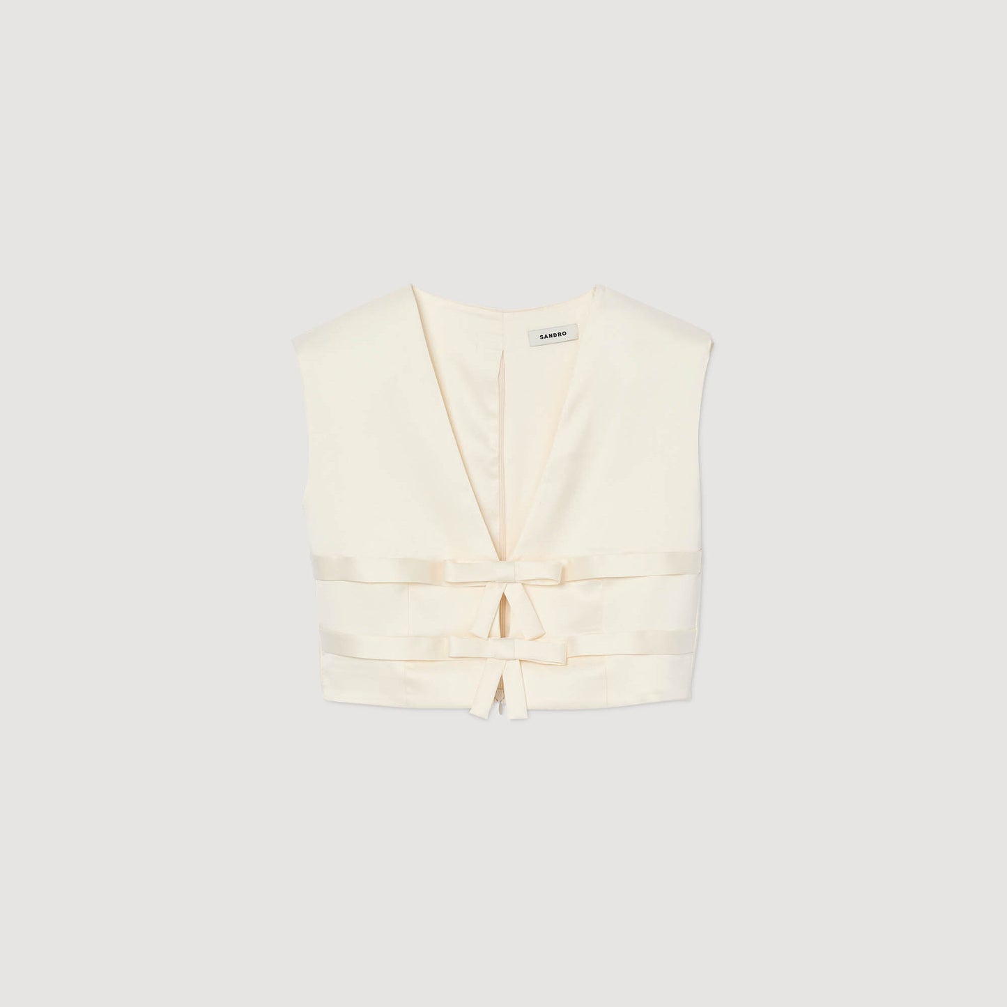 Auteuil Satin Crop Top Ecru