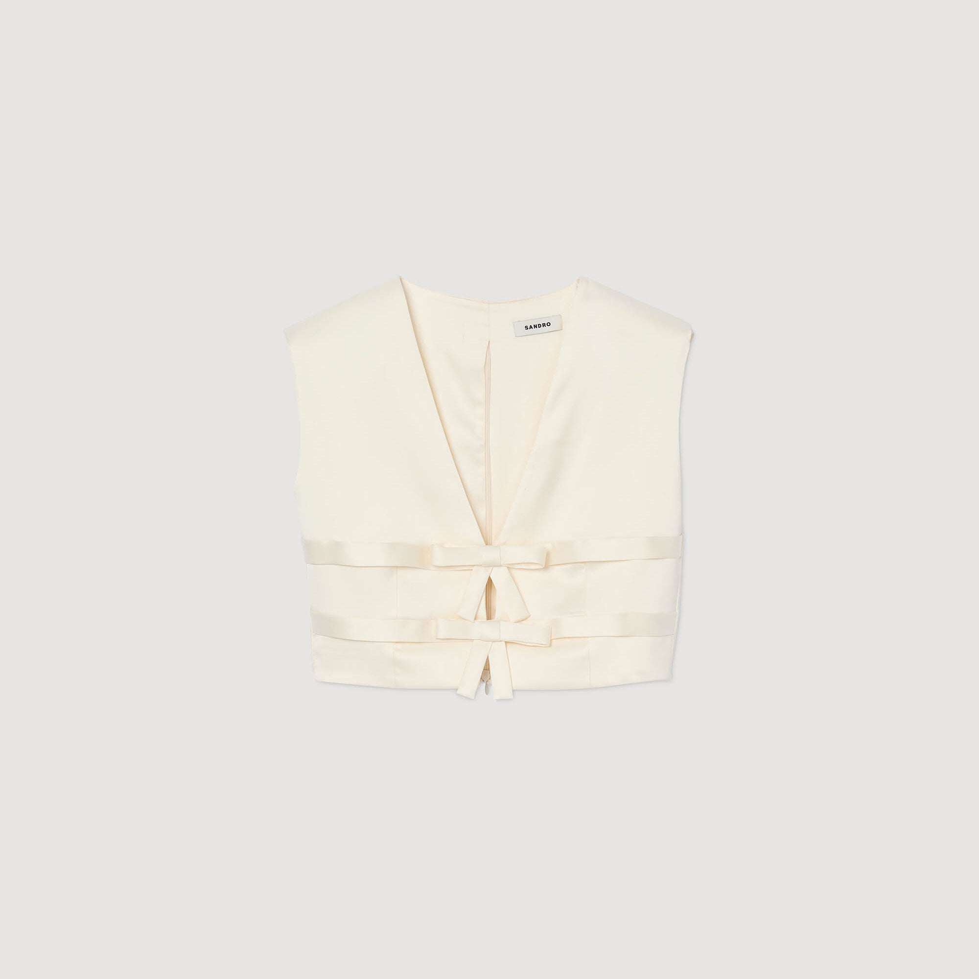 Auteuil Satin Crop Top Ecru