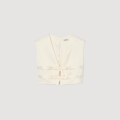 Auteuil Satin Crop Top Ecru