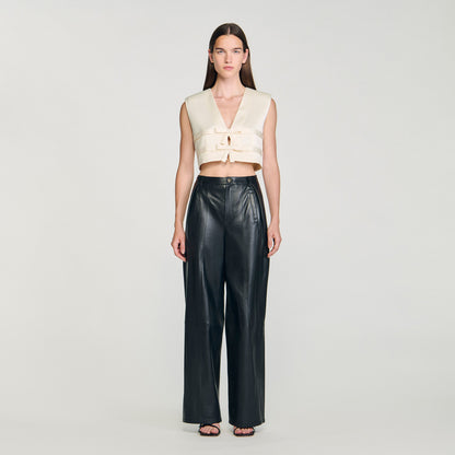 Auteuil Satin Crop Top Ecru