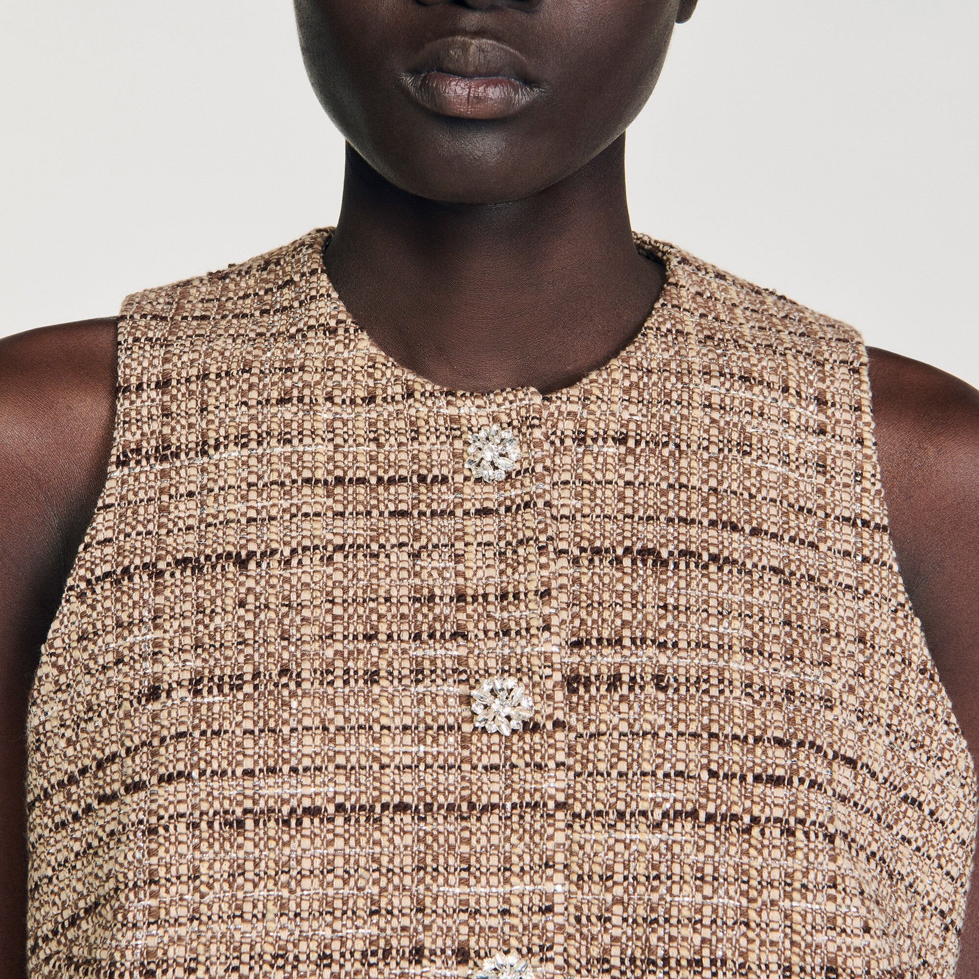 Javier Tweed Vest Brown