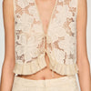 Amane Guipure Lace Crop Top Ecru