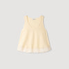 Nathalia Satin Top With Lace Trim Light Yellow