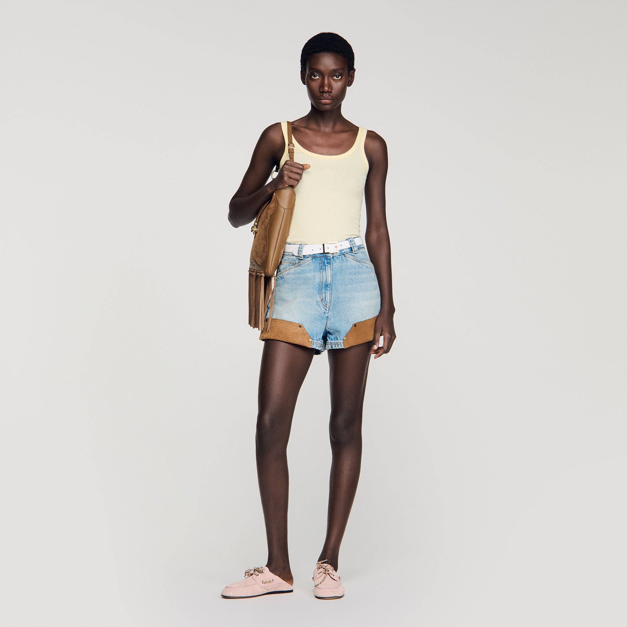 Vertige Ribbed Vest Top LIGHT YELLOW