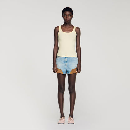 Vertige Ribbed Vest Top LIGHT YELLOW