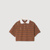 Meliane Striped Rhinestone T-Shirt Brown
