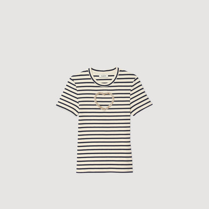 Summer Rhinestone Heart T-Shirt Ecru