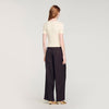 Thalia Jewelled Cropped Cotton T-Shirt Ecru