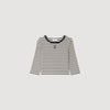 Aubin Short Striped Tee With Pearl Collar Navy Blue