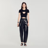 Lovejoy Ruched heart cropped T-shirt Black