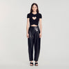 Lovejoy Ruched heart cropped T-shirt Black