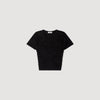 Lovejoy Ruched heart cropped T-shirt Black