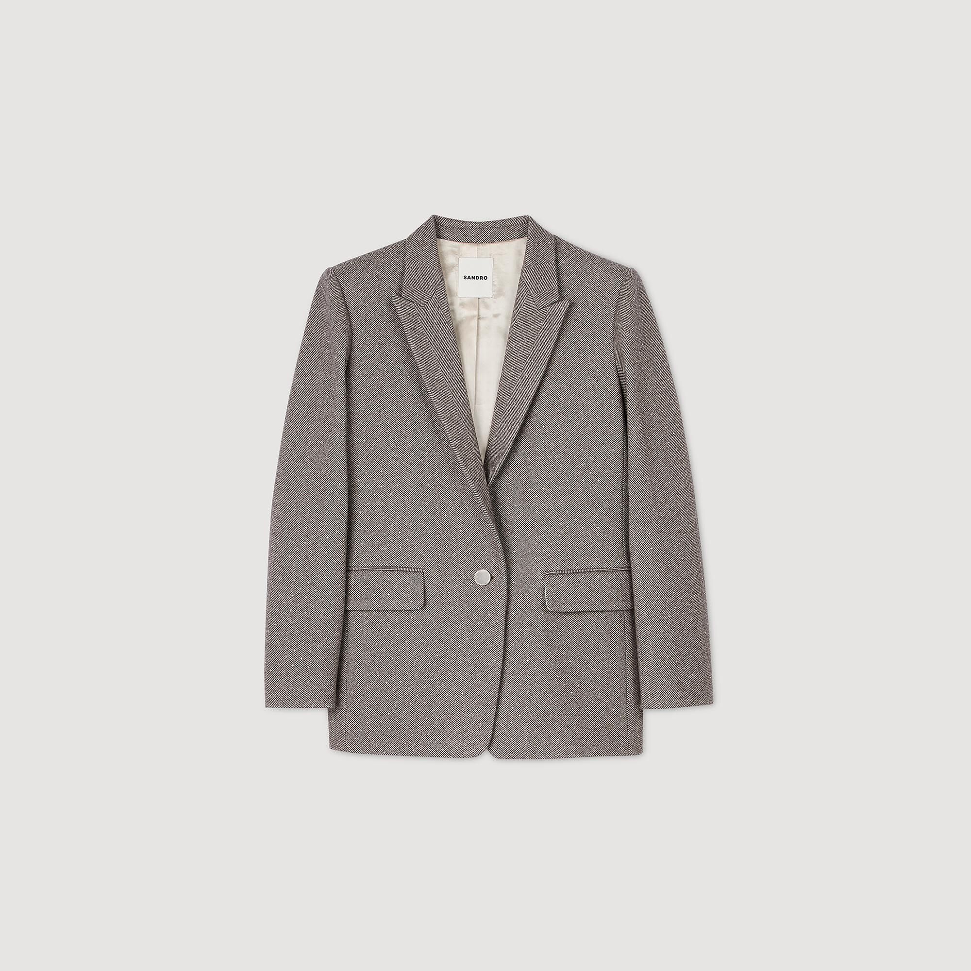 Sandro herringbone coat sale