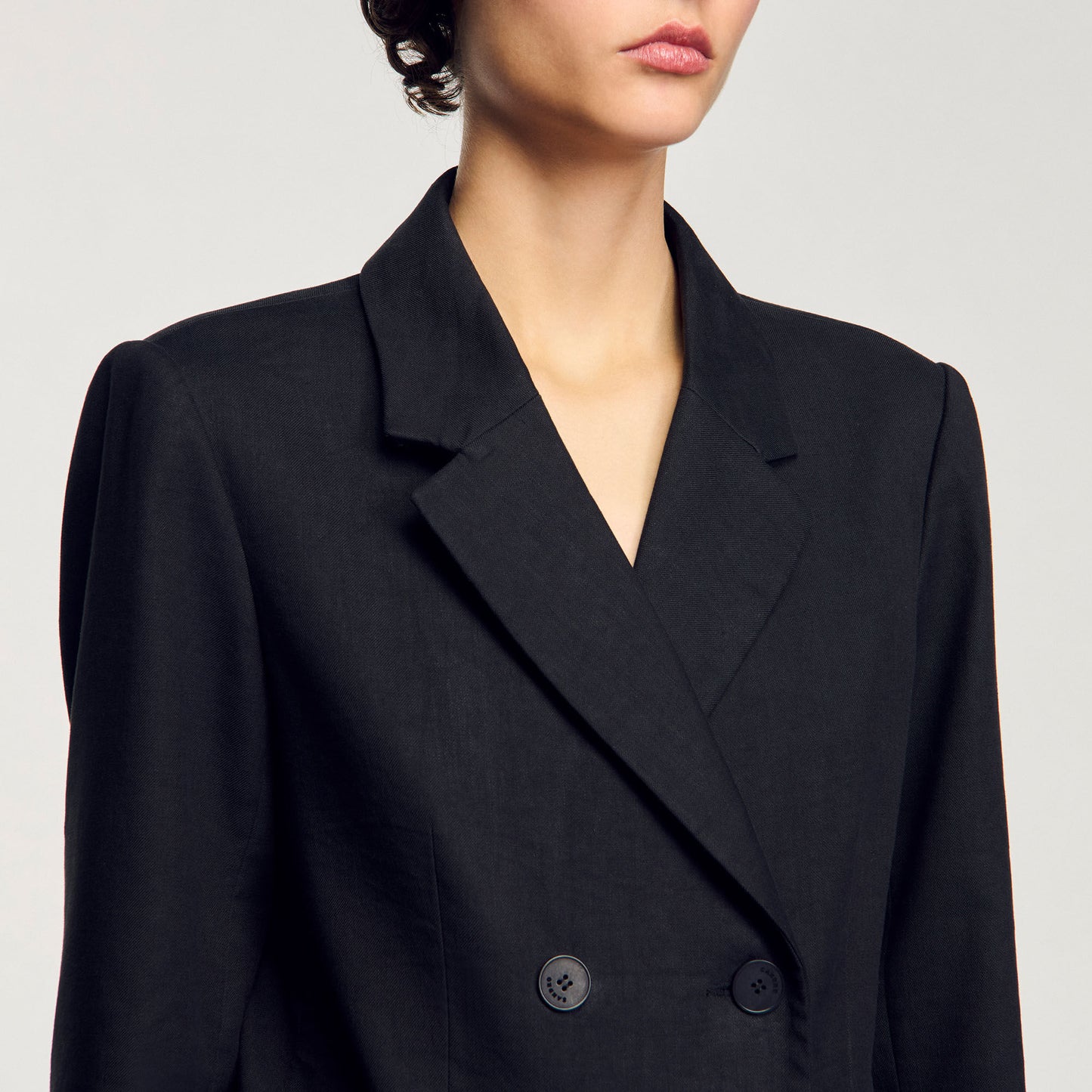 Double-Breasted Suit Jacket Black