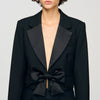 Altesse Short Satin Bow Jacket Black