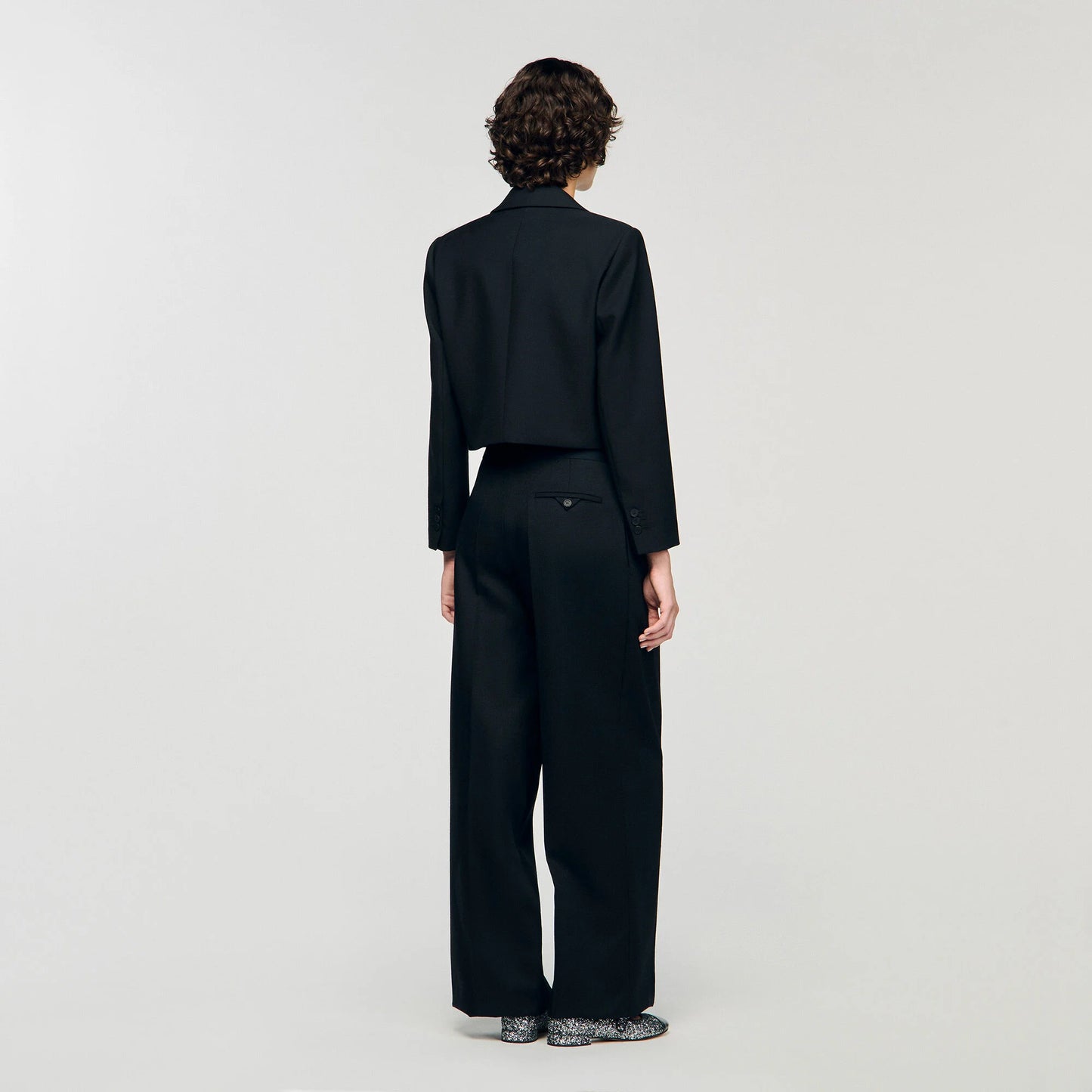 Altesse Short Satin Bow Jacket Black