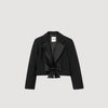 Altesse Short Satin Bow Jacket Black