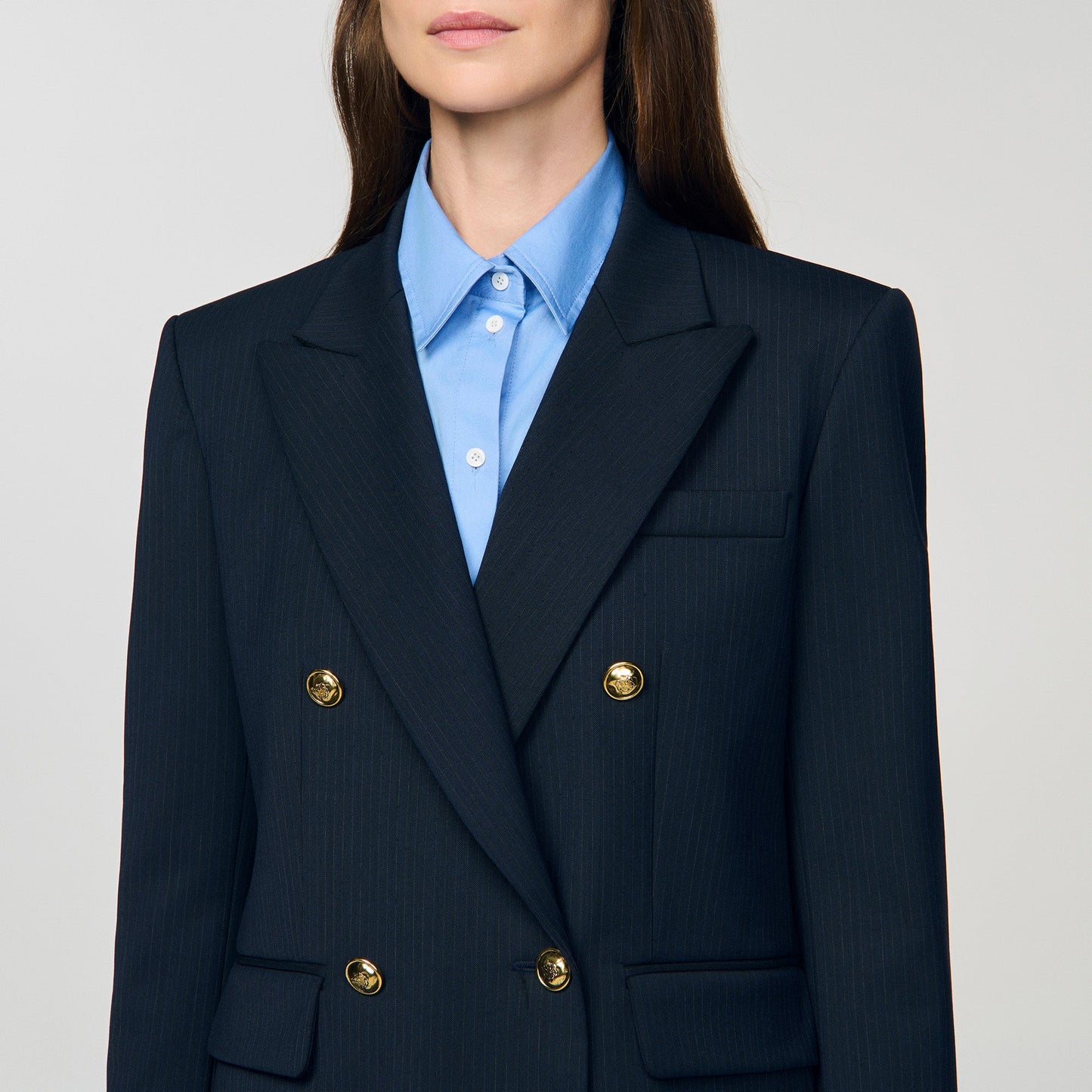 Theane Pinstripe jacket Navy Blue