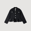 Julie Cropped Ruffled Peplum Jacket Black