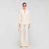 Tony Double-Breasted Suit Jacket Ecru