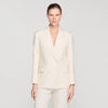 Tony Double-Breasted Suit Jacket Ecru