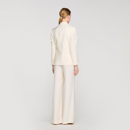 Tony Double-Breasted Suit Jacket Ecru