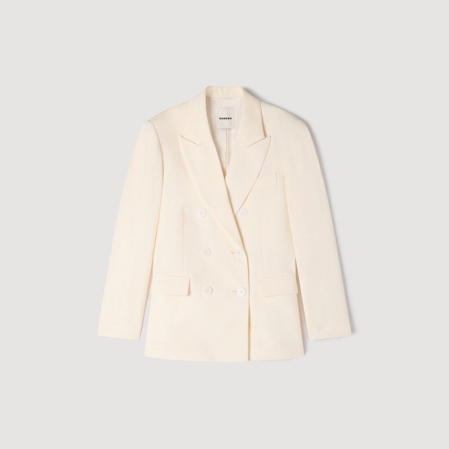 Tony Double-Breasted Suit Jacket Ecru