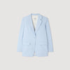 Opera Sequin-Stripe Tailored Jacket Sky Blue