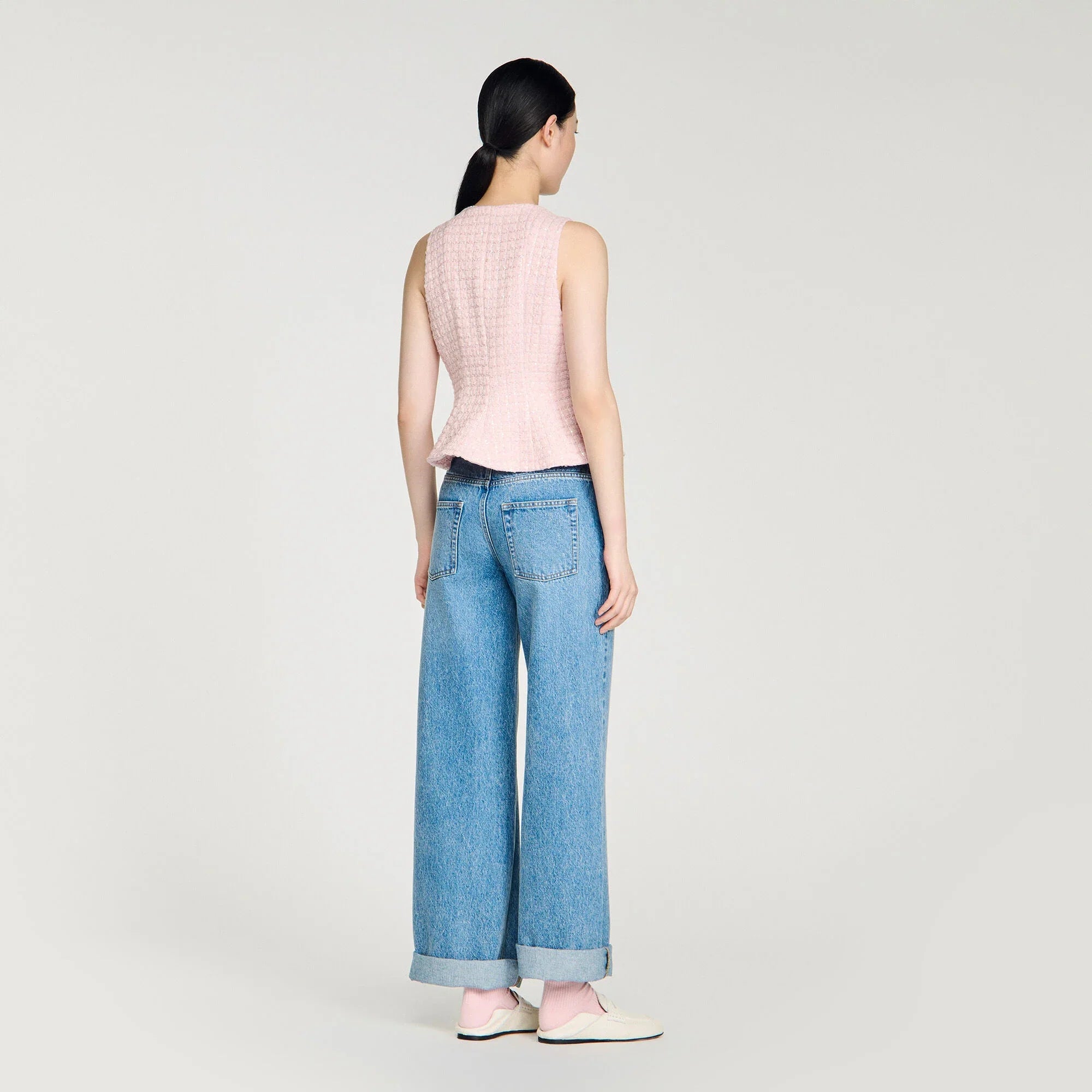 Demie Beaded Check Tweed Jacket Pink