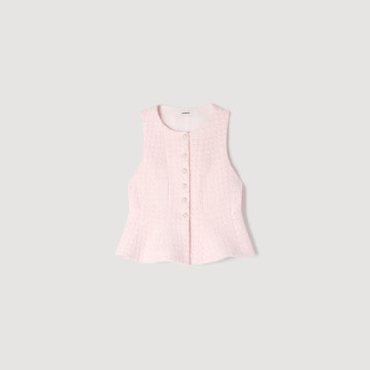 Demie Beaded Check Tweed Jacket Pink