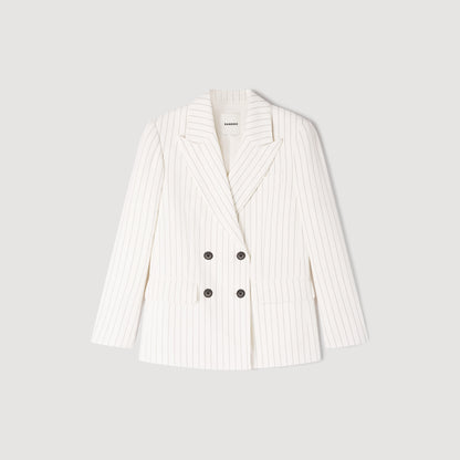 Hudson Striped Tailored Jacket Ecru / Black