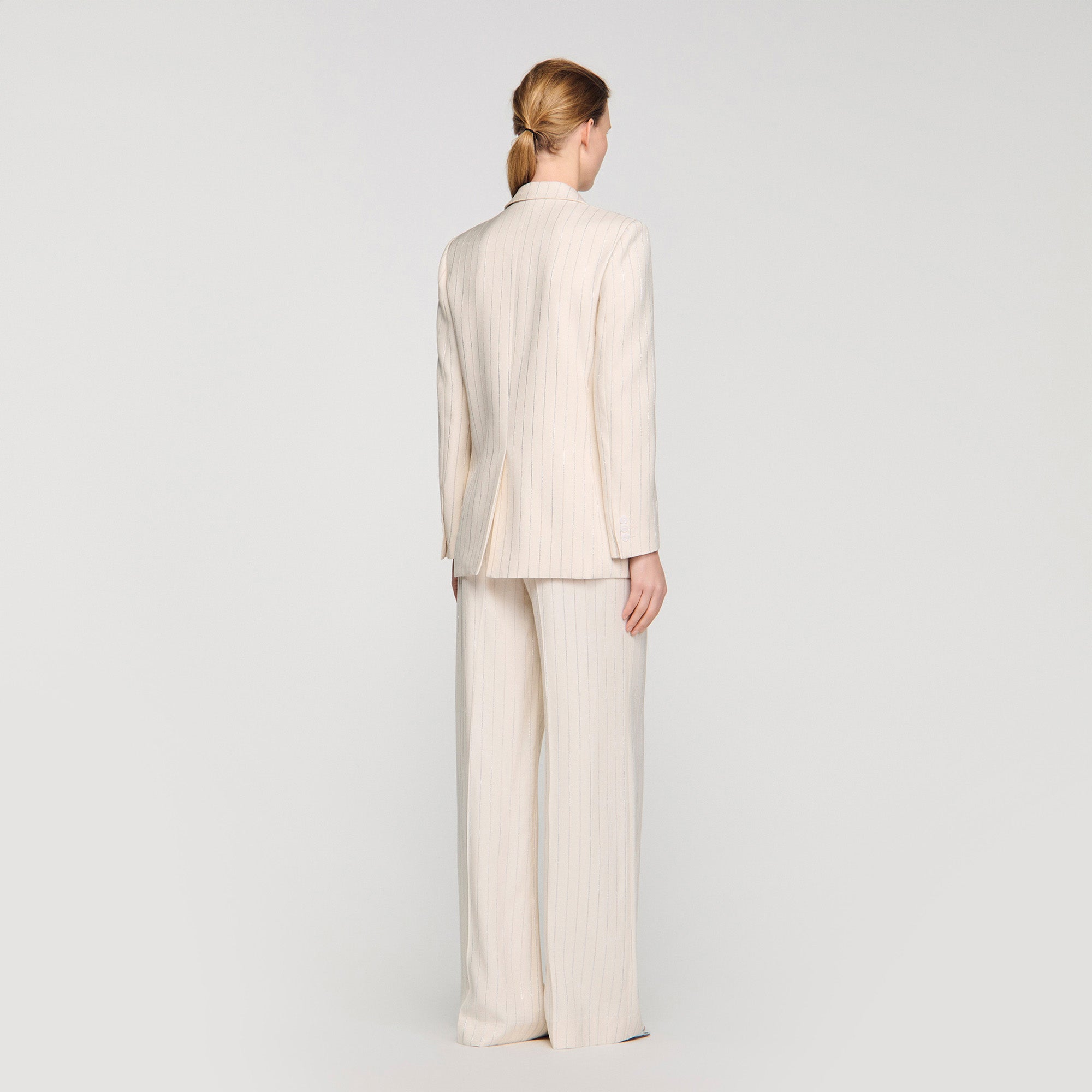 Birkin Striped Tailored Jacket ECRU / SILVER