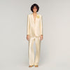 Myrella Satin Jacket With Flower Detail Cream