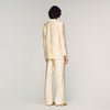 Myrella Satin Jacket With Flower Detail Cream